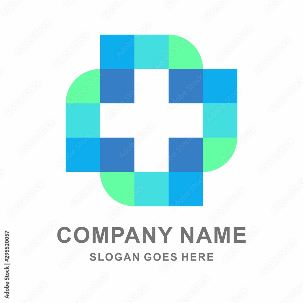 Obraz premium Medical Pharmacy Geometric Cross Business Company Vector Logo Design