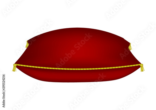 Red luxury pillow. vector illustration