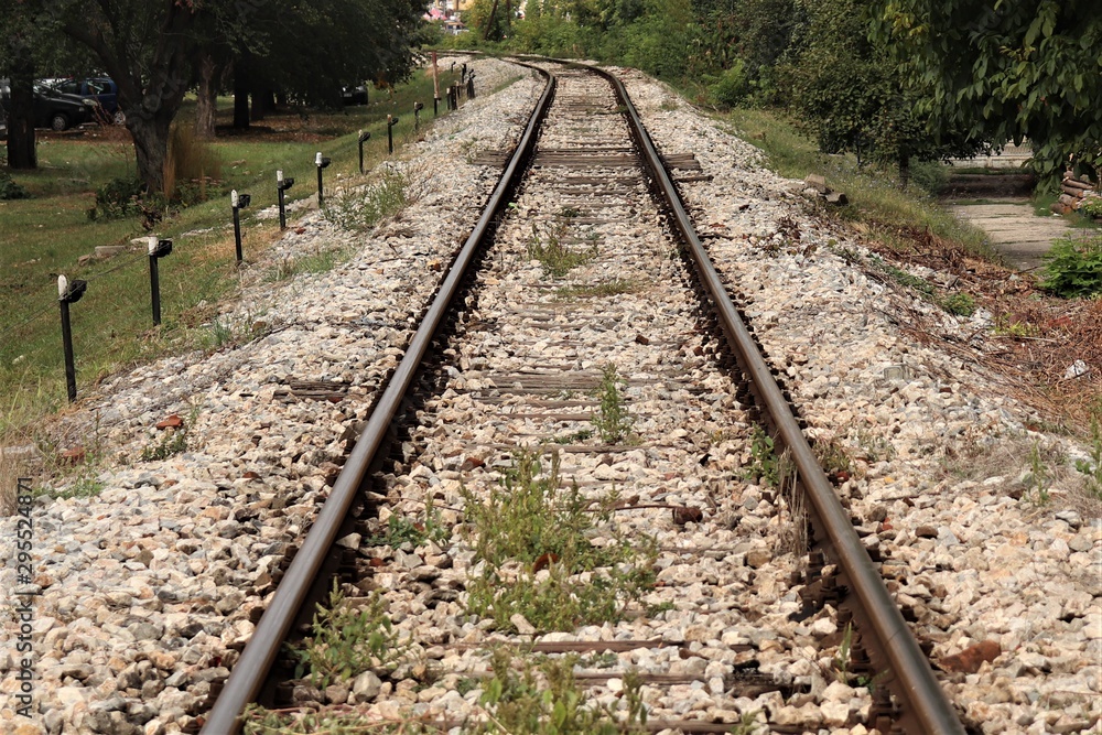 the railway goes into the distance for a turn the railway goes into the distance for a turn