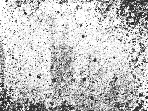 Distress old cracked concrete vector texture. Black and white grunge background. Stone, asphalt, plaster, marble.