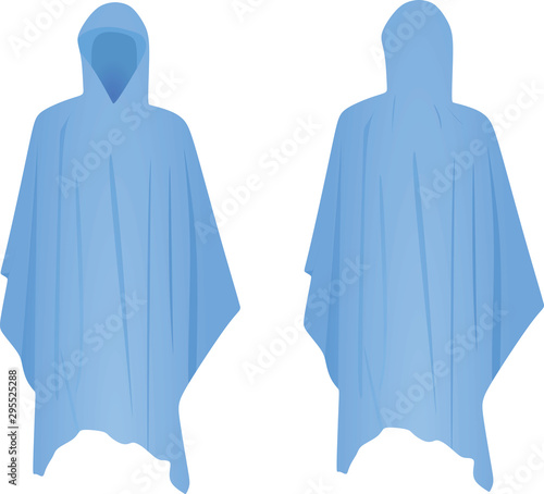 Blue rain coat. vector illustration