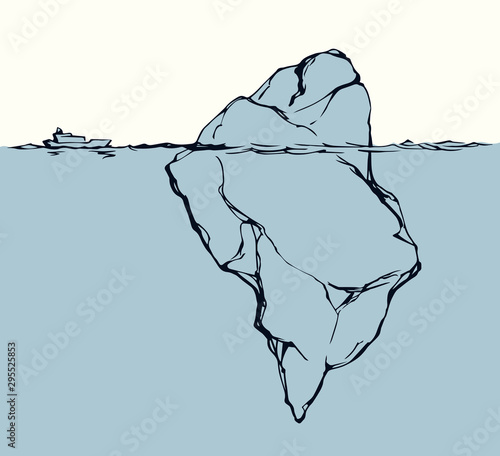 Iceberg in the ocean. Vector drawing
