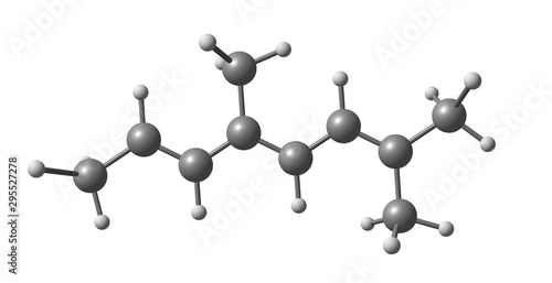 Alloocimene molecular structure isolated on white photo