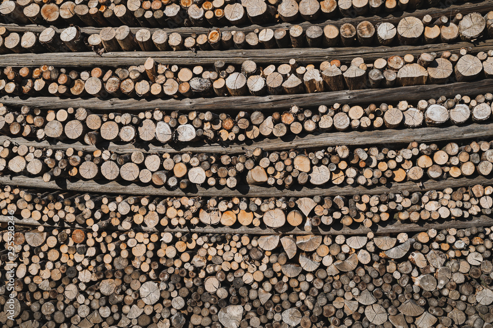 Folded firewood background