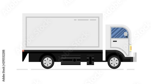 Car animation. Commercial cargo van. Looped animation. 4K resolution.