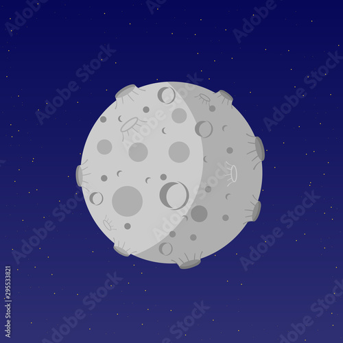 Moon flat vector illustration