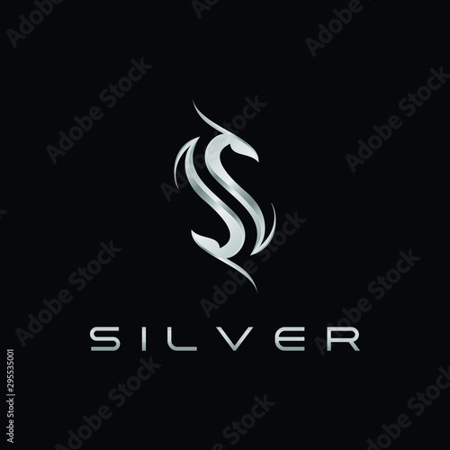 Modern S Letter Silver logo for technology fashion business all company with modern high end look