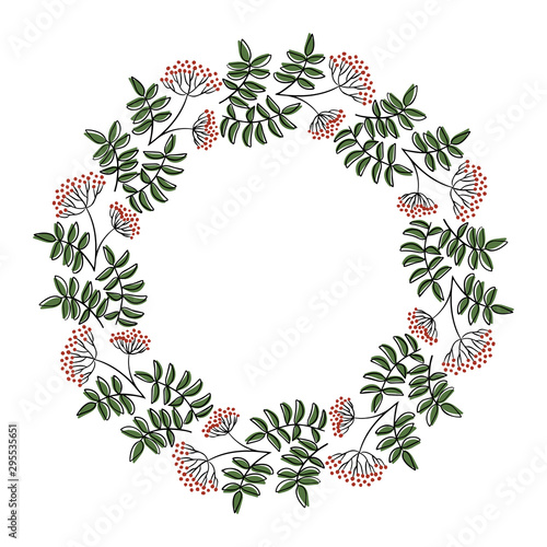 Fall rowanberry leaf wreath