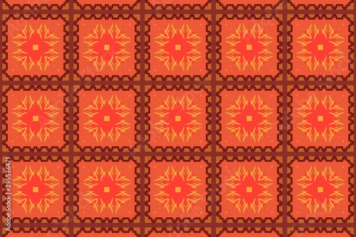 Seamless background with elements of patterns of native Americans. Texture for textile  carpeting  book cover  clothes  banner.
