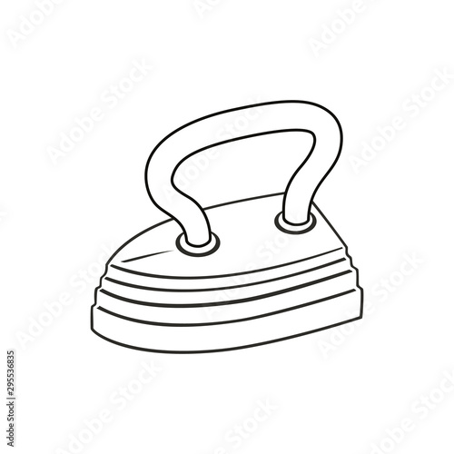 Old iron. Vintage style. Abstract concept, icon. Vector illustration on white background.
