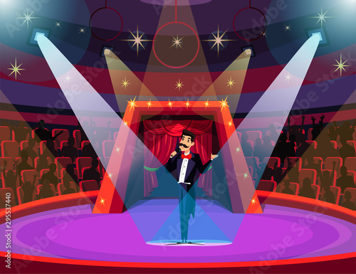 Circus arena, show flat vector illustration