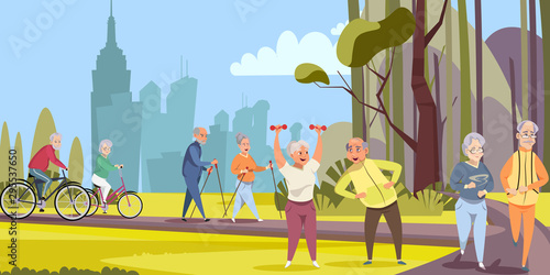 Happy retirement flat vector illustration