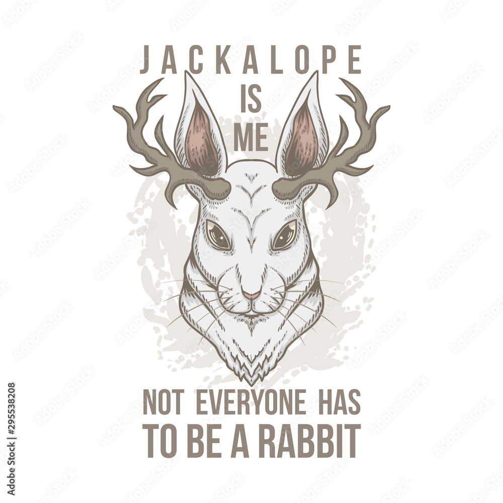 Jackalope Head vector illustration Jackalope Head vector illustration