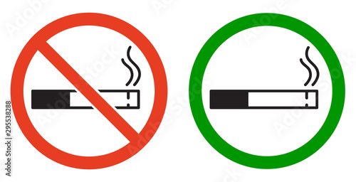 No smoking and smoking area. Isolated illustration on white background. Free Download No smoking and smoking area. Isolated illustration on white background. - GFXLoad
