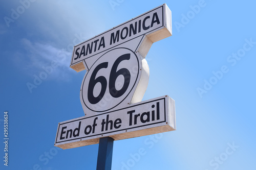 Route 66 sign on Santa Monica Pier