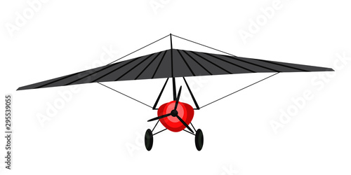 Power hang glider flat vector illustration