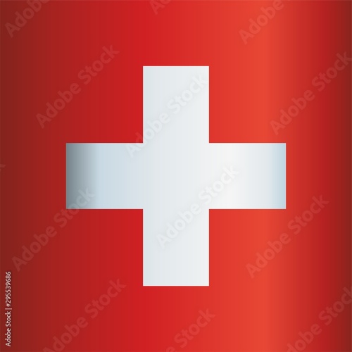 Flag of Switzerland, Swiss Confederation. Template for award design, an official document with the flag of Switzerland. Bright, colorful vector illustration.