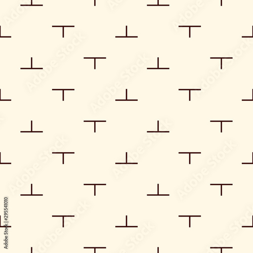 Minimalist seamless pattern with simple geometric ornament. Repeated puzzle mosaic abstract background. Modern style
