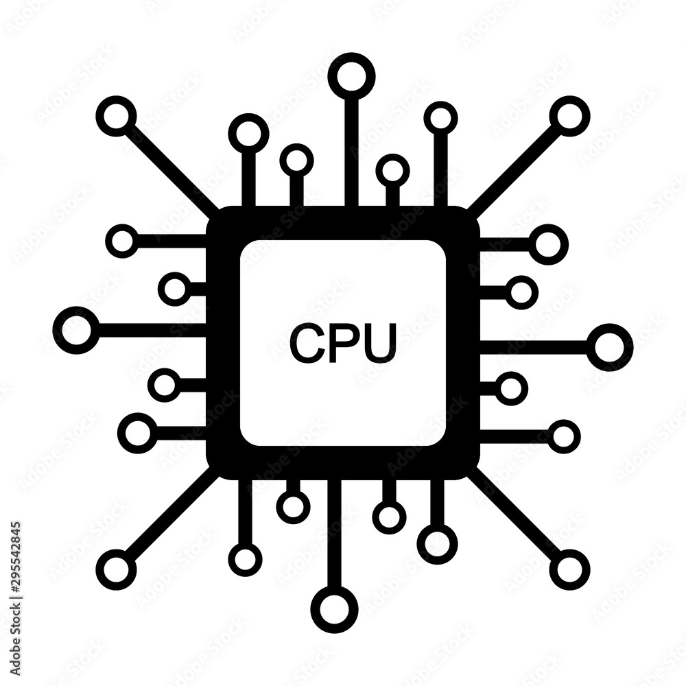 Processor icon on white. Processor icon on white.