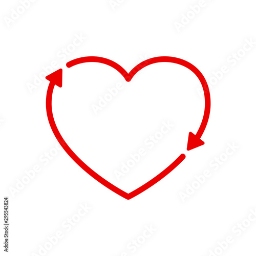 Recycle heart arrow icon. Love eco sign – stock vector