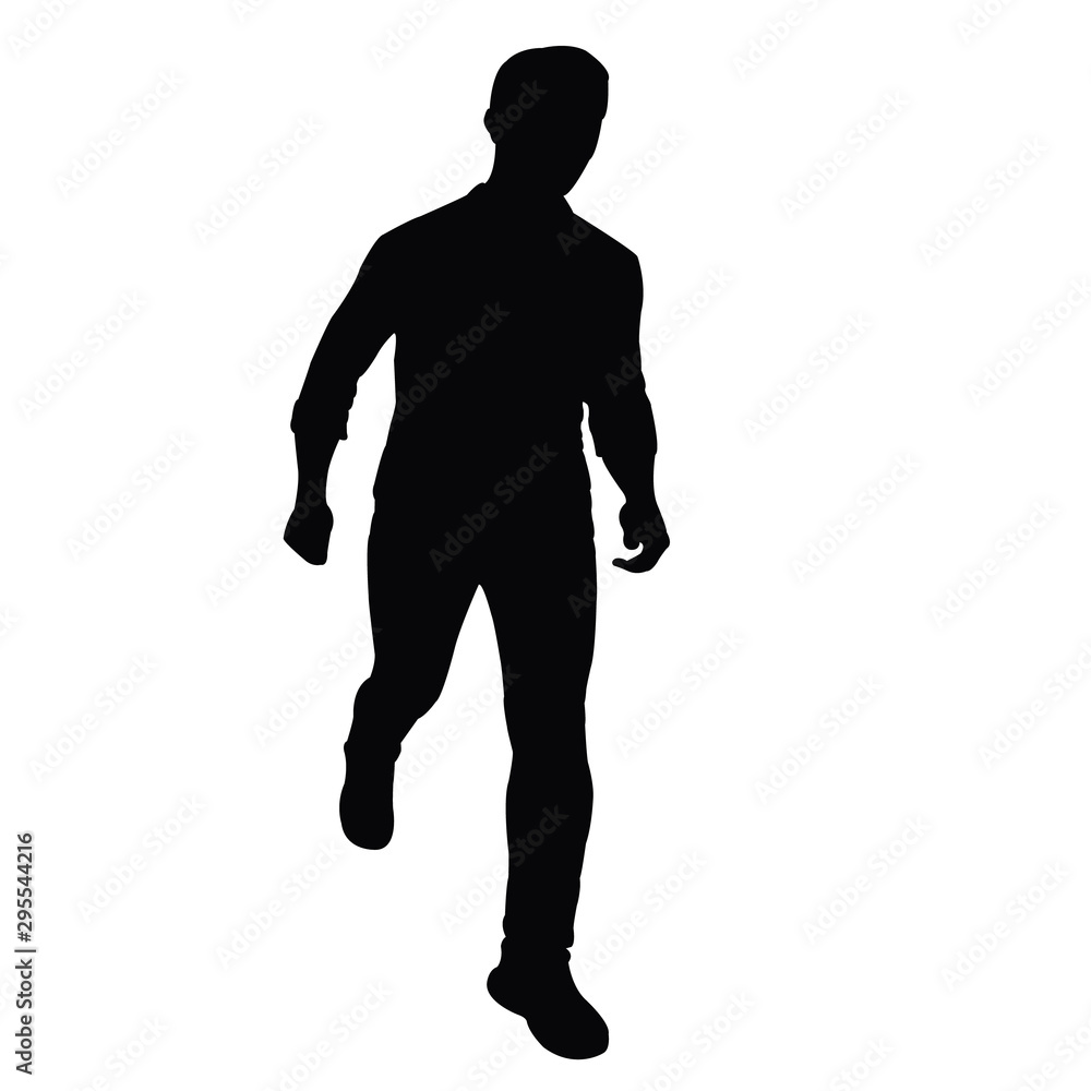 a man walking body silhouette vector