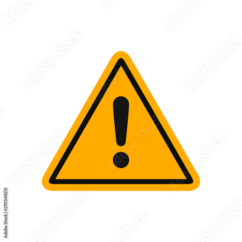 Warning, precaution, attention, alert icon, exclamation mark in triangle shape – vector