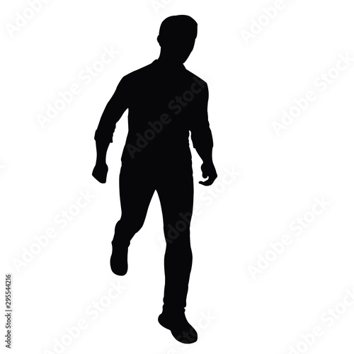 a man walking body silhouette vector