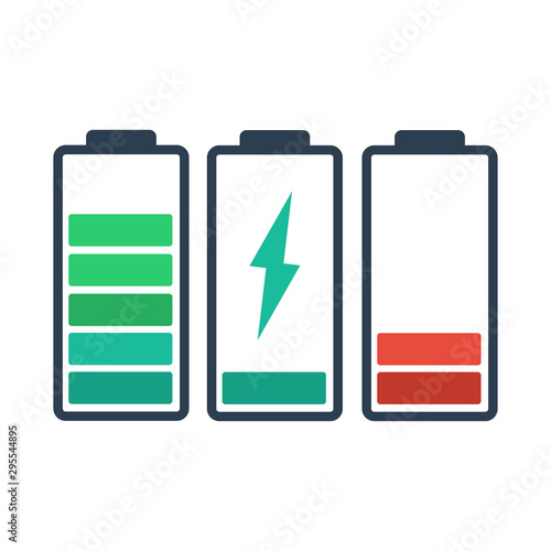 Battery charge full power. Energy level recharge battery indicator