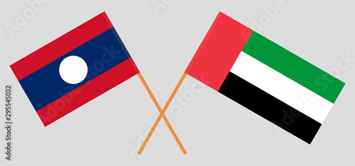 Laos and the United Arab Emirates. Laotian and UAE flags