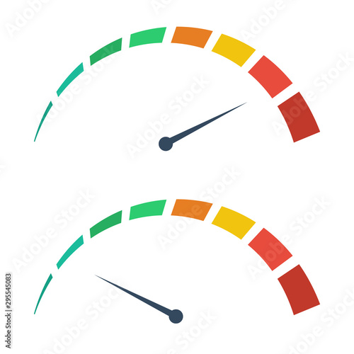 Speed test internet. Speedometer icon upload download. Accelerate vector