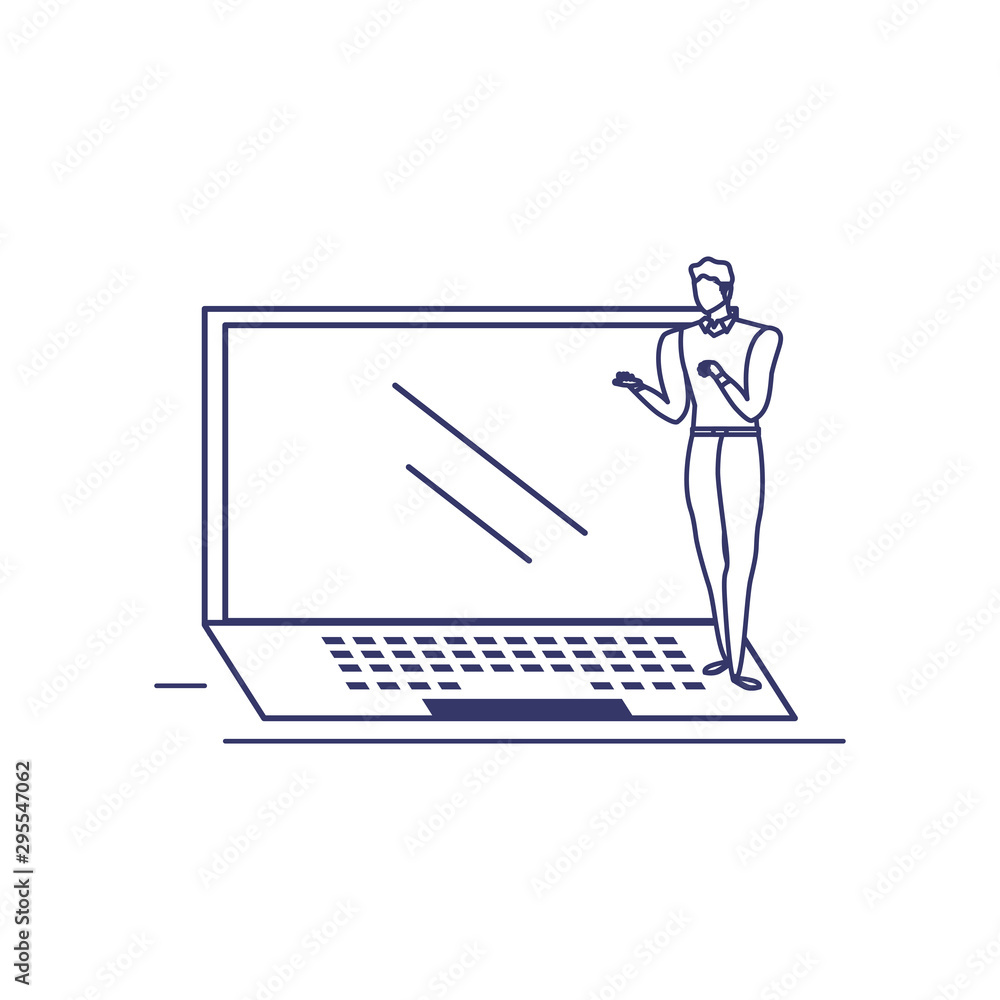 silhouette of man with laptop in white background silhouette of man with laptop in white background