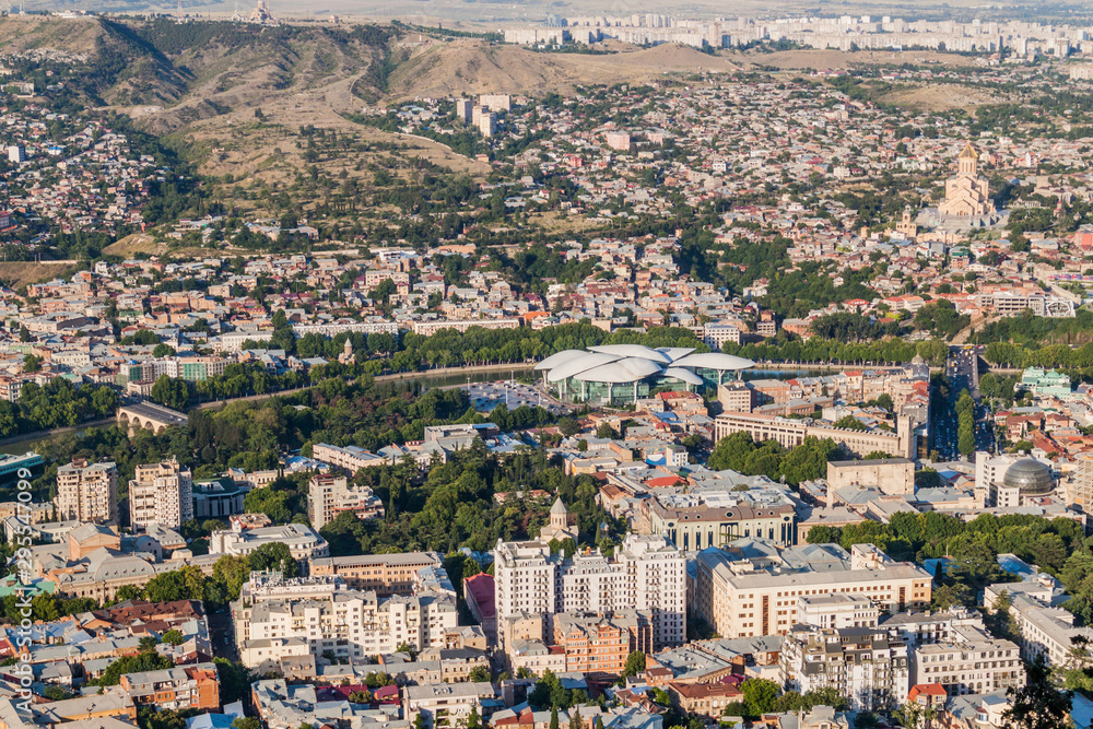 Aerial view of Tbilisi, capital of Georgia