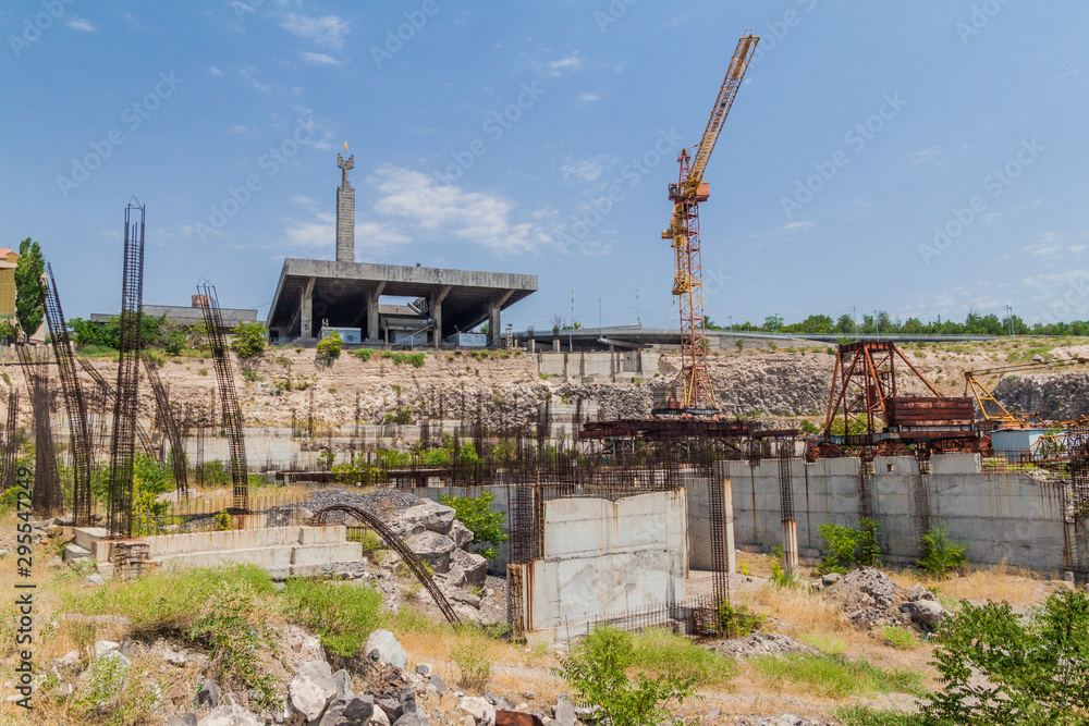 Abandoned construction site at the top of the Cascade complex in Yerevan, Armenia Abandoned construction site at the top of the Cascade complex in Yerevan, Armenia