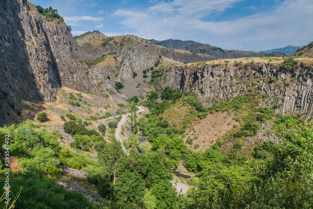 View of Garni gorge in Armenia