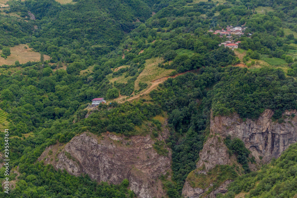 Fototapeta premium Village Tandzatap above Vorotan river valley, Armenia.