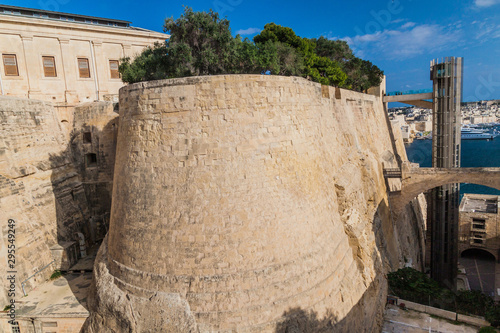 Barrakka Lift at the fortifications of Valletta, capital of Malta photo