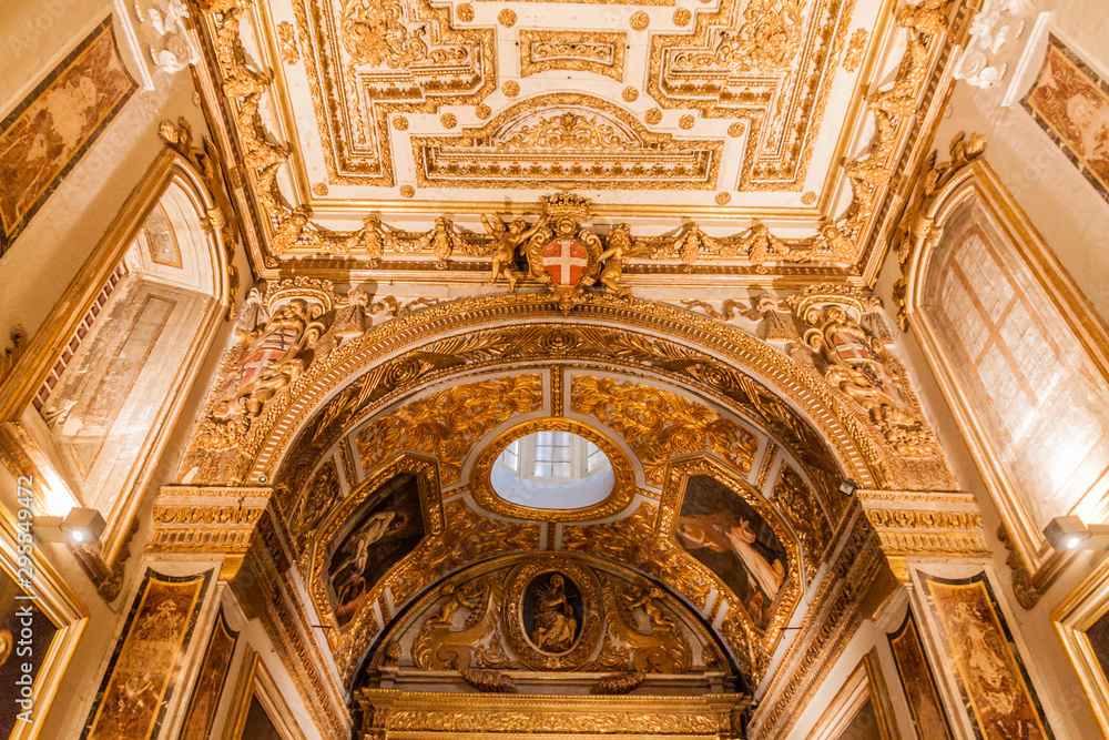 VALLETTA, MALTA - NOVEMBER 7, 2017: Interior of St John's Co-Cathedral in Valletta, Malta