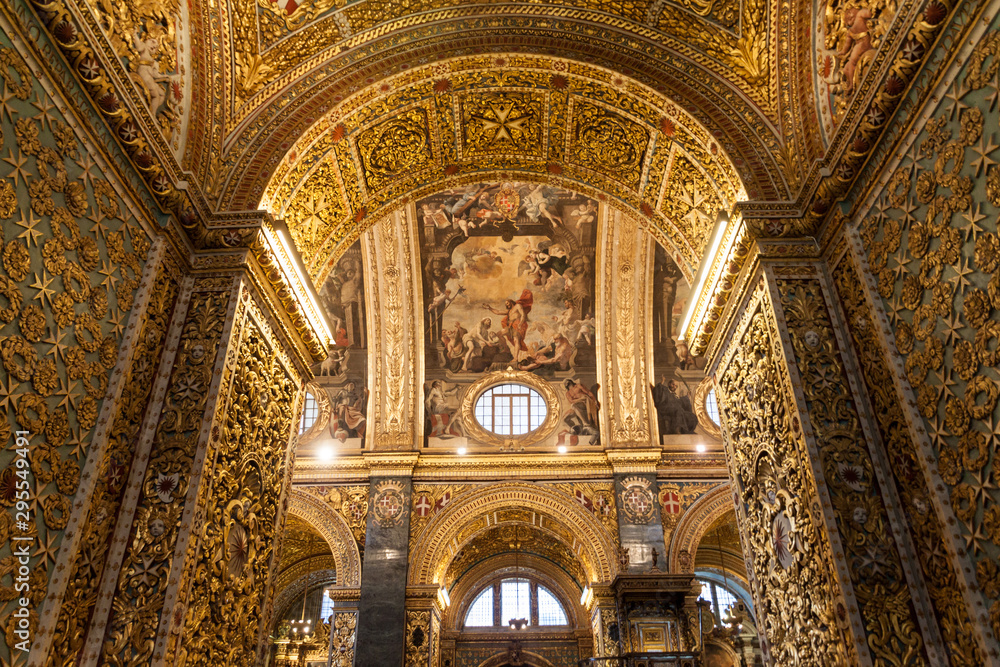 VALLETTA, MALTA - NOVEMBER 7, 2017: Interior of St John's Co-Cathedral in Valletta, Malta