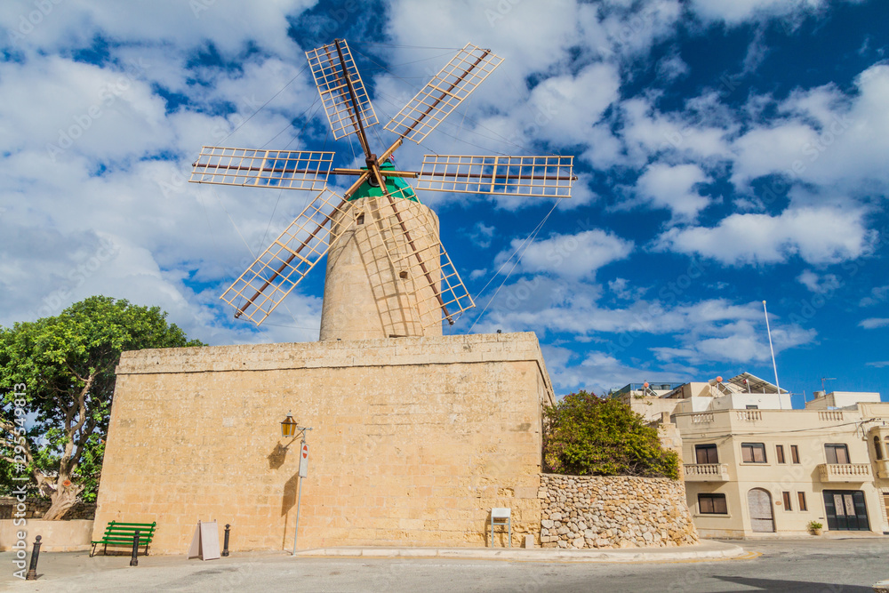 Ta’ Kola Windmill in Xaghra village on Gozo island, Malta