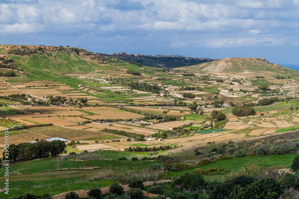Landscape of Gozo Island, Malta