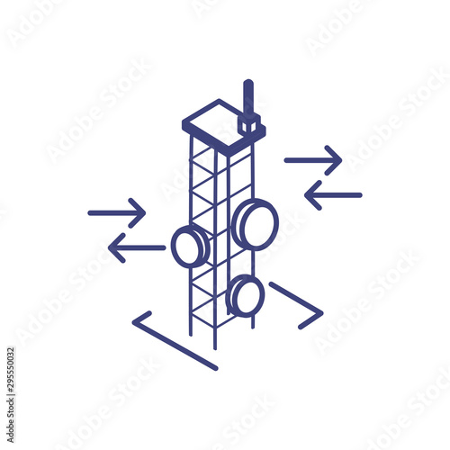 telecommunications tower in white background