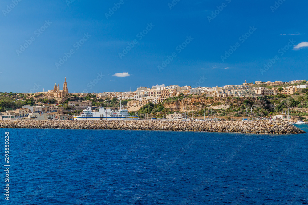 View of Mgarr town on Gozo island, Malta