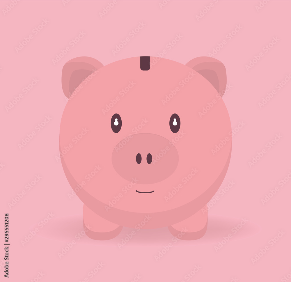 Vector illustration. Pink piggy bank. Vector illustration. Pink piggy bank.