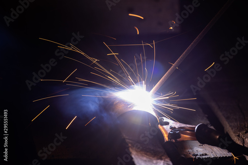 Hot sparks from metal welding