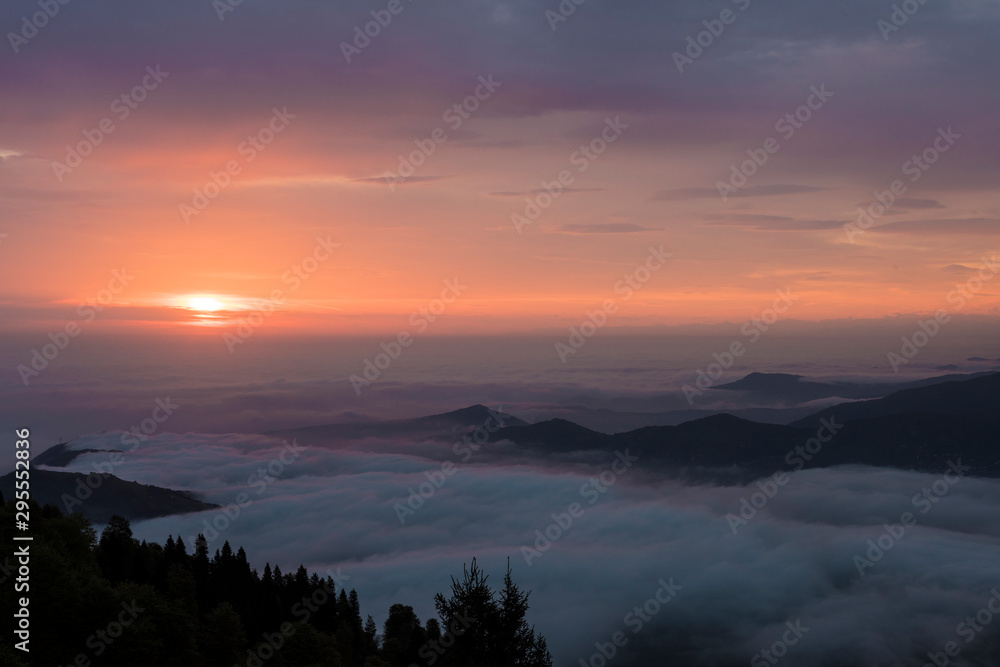 sunrise in the mountains