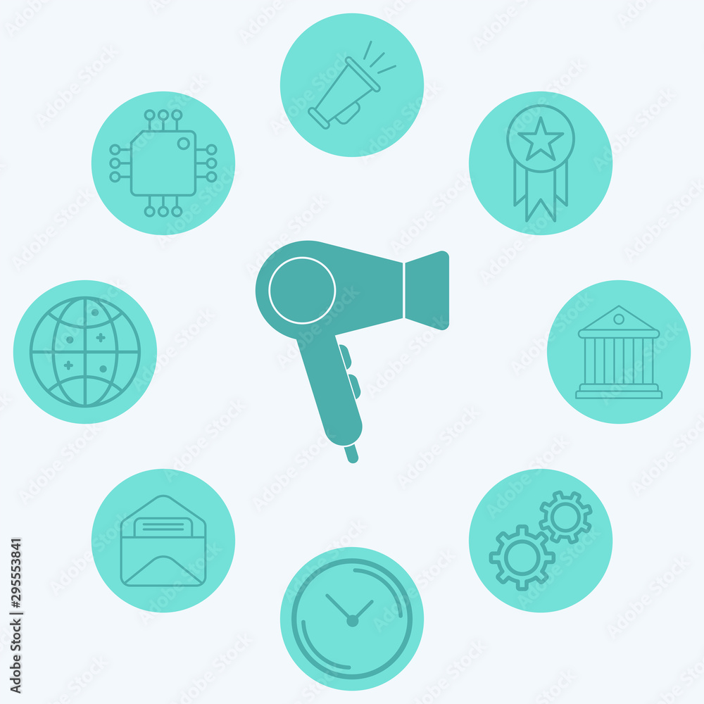 Hair dryer vector icon sign symbol Hair dryer vector icon sign symbol