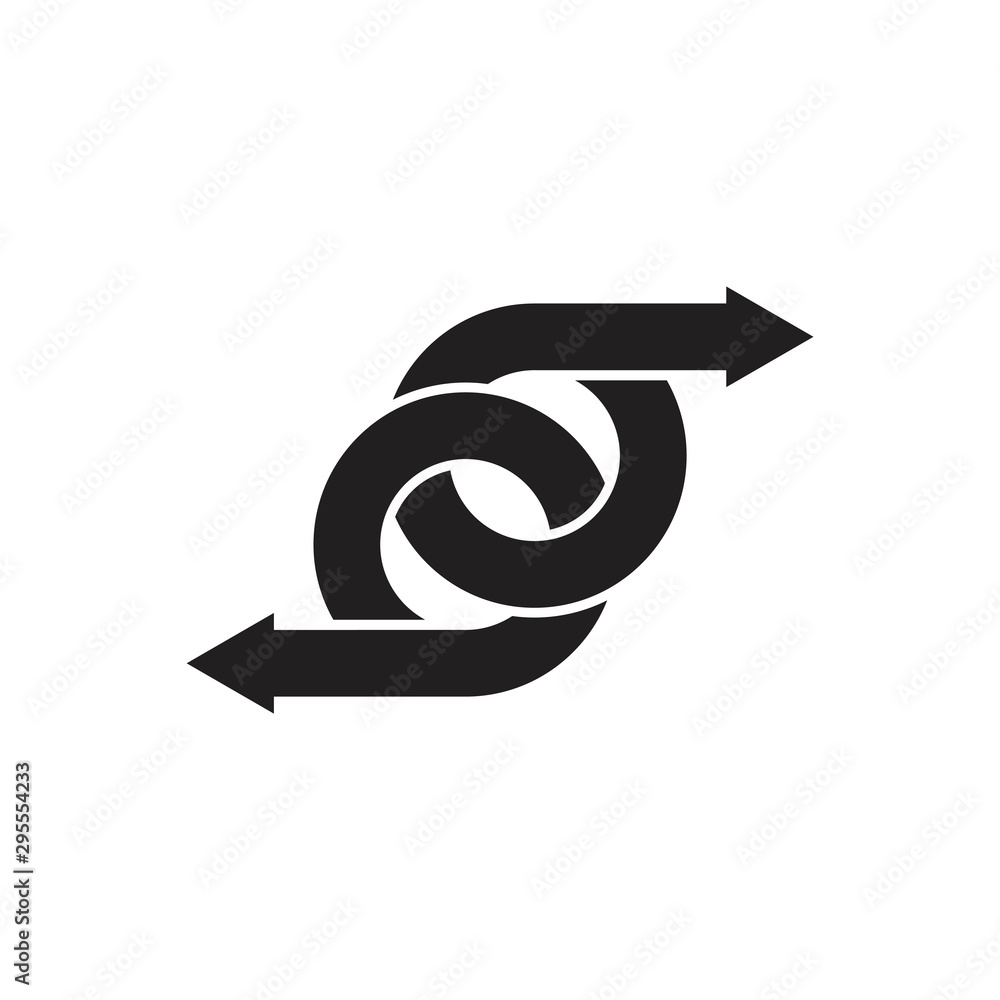 linked circle arrow letter s symbol logo vector linked circle arrow letter s symbol logo vector