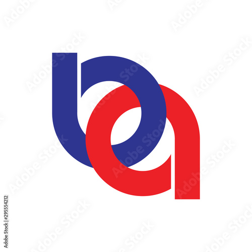 letter ba linked logo vector