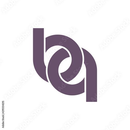 letter ba linked logo vector
