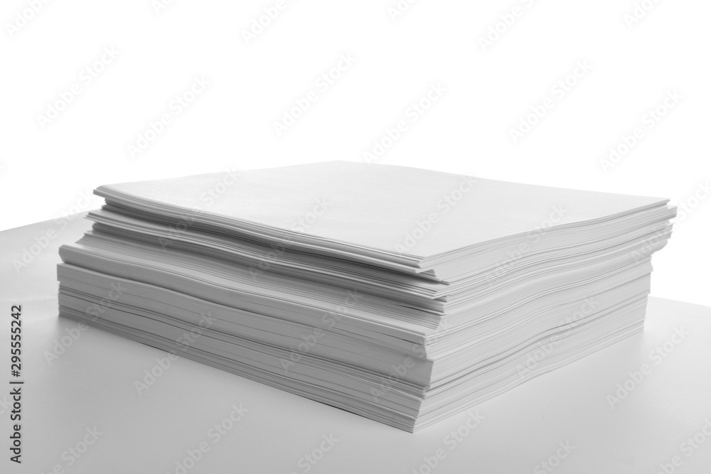 Stack of blank papers on white background Stack of blank papers on white background
